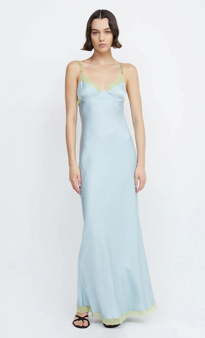 Bec & Bridge Joelle Maxi Dress - Cloud Blue/Pear