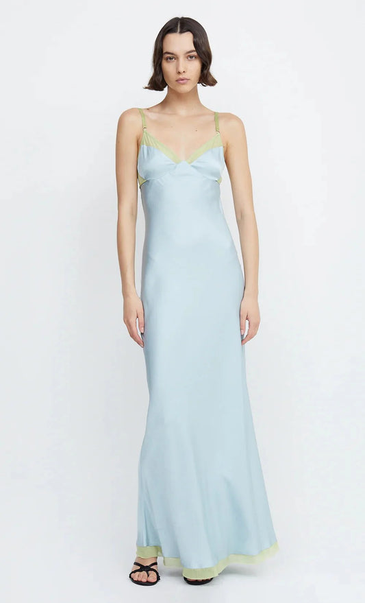 Bec & Bridge Joelle Maxi Dress - Cloud Blue/Pear