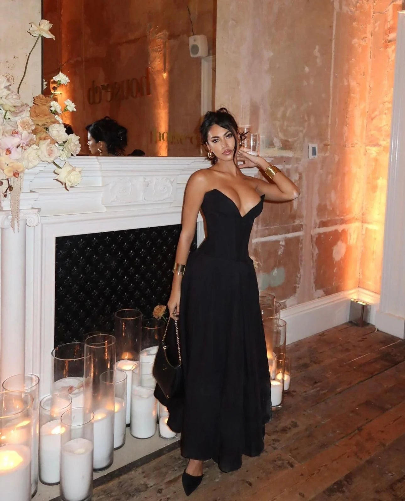 House Of CB Lady Strapless Midi Dress - Black