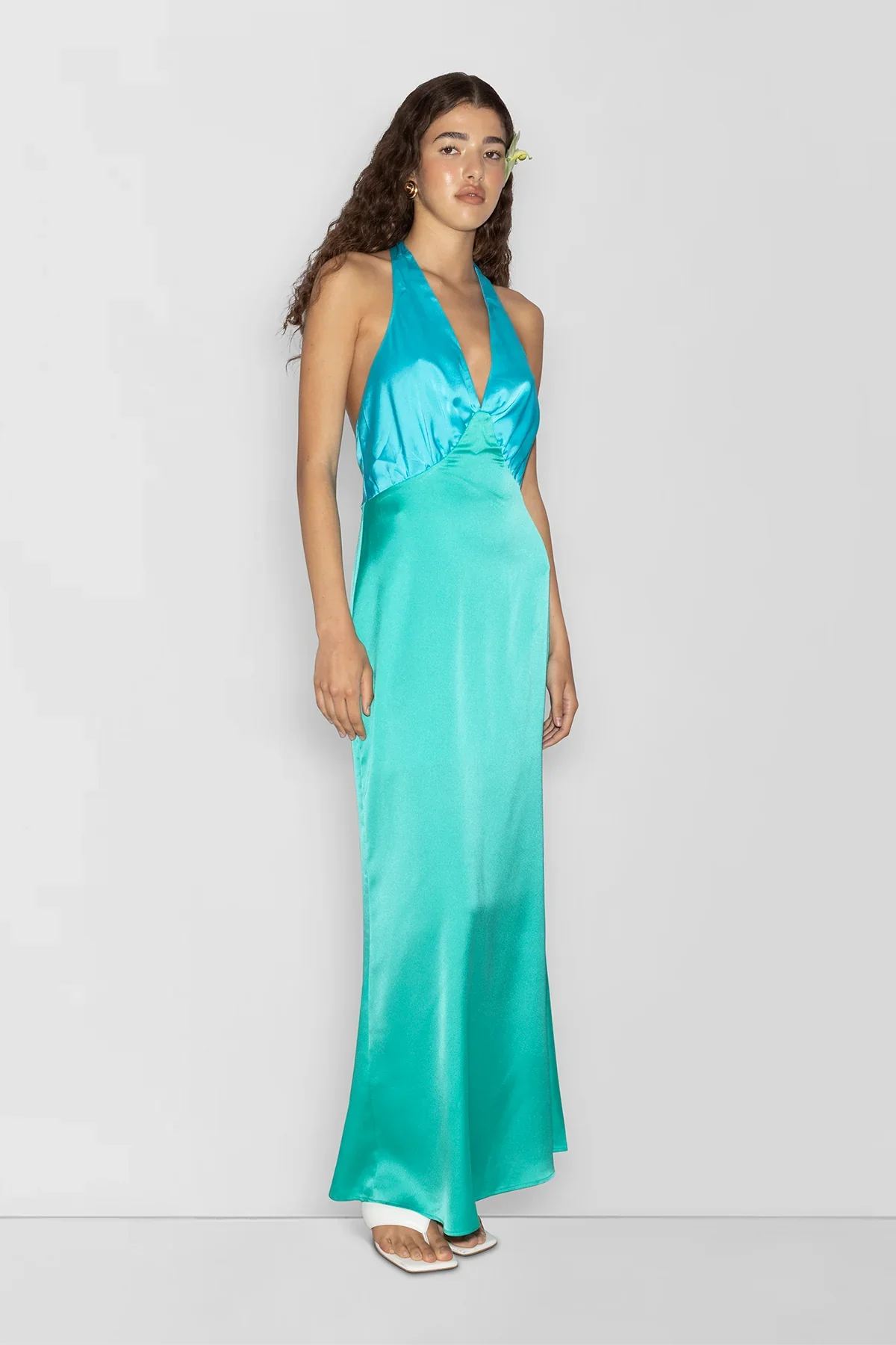 The Wolf Gang Oahu Slip Dress - Aquamarine