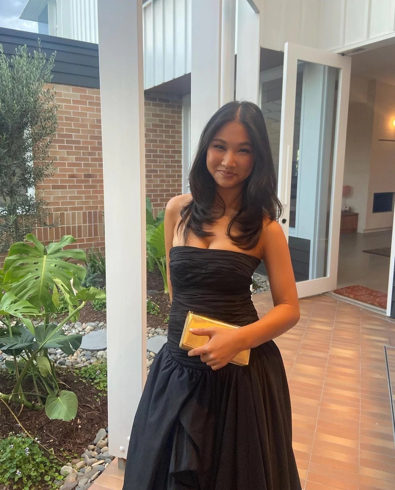 Aje Violette Bubble Hem Maxi Dress - Black