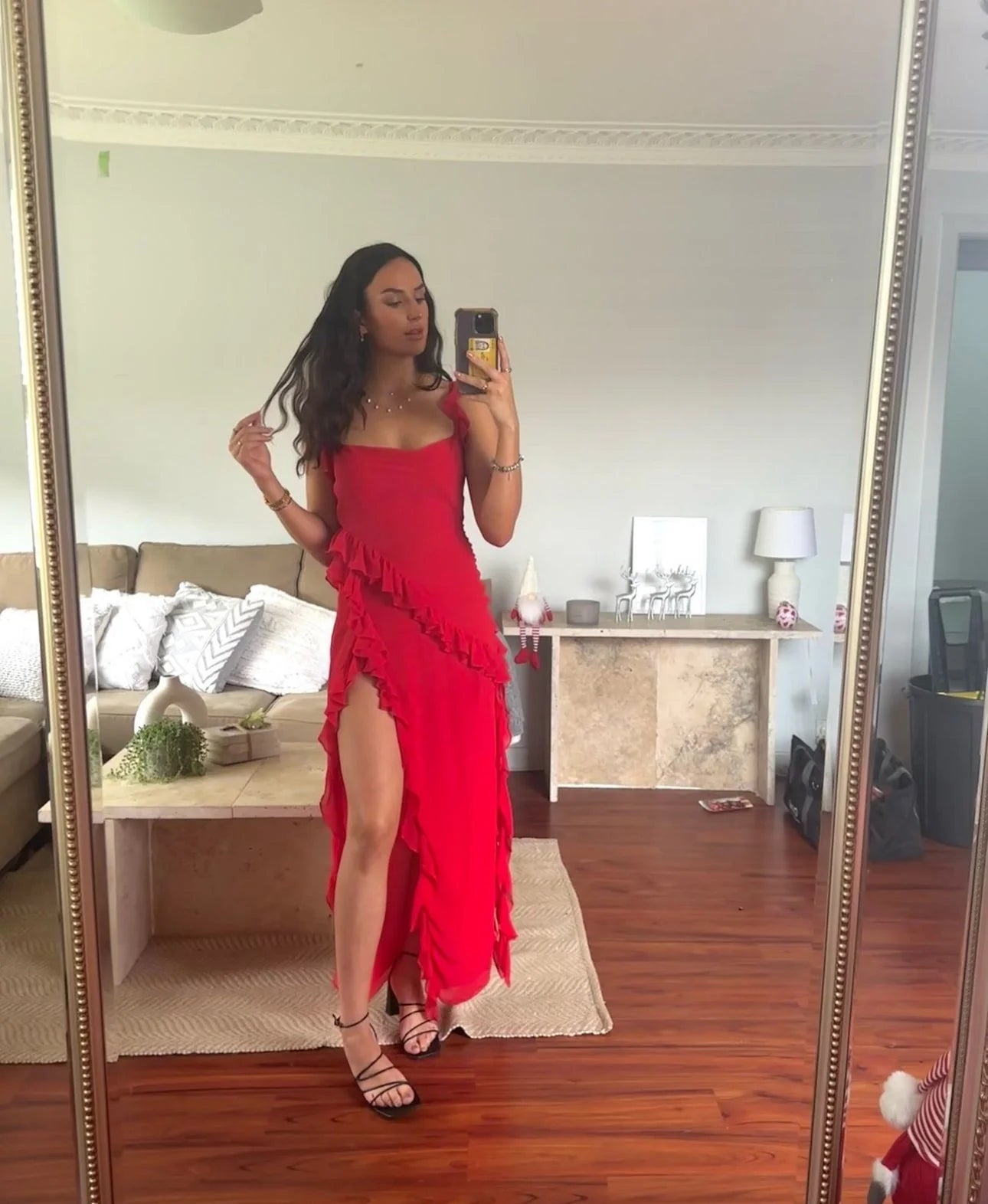 House Of CB Ariela Ruffle Maxi Dress - Red