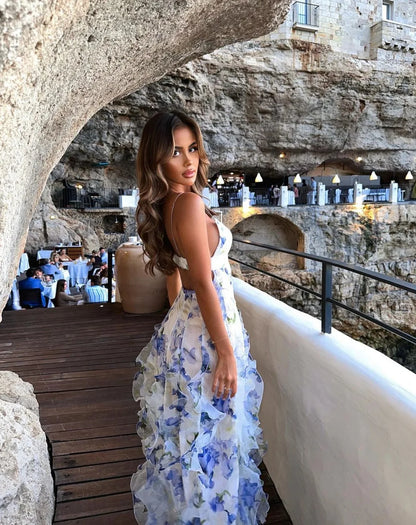 Menti Iris Flower Maxi Dress