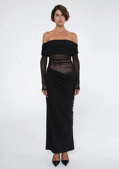 Benni Yasmin Off-Shoulder Maxi Dress
