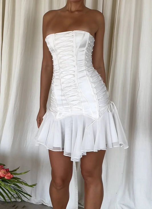 House Of CB Sirena Lace Up Mini Dress