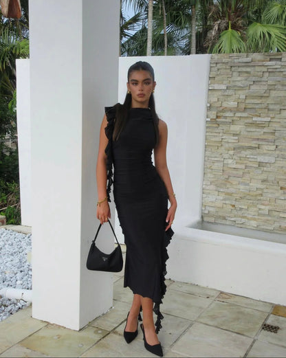 Fanci Club The Assassin Long Dress - Black